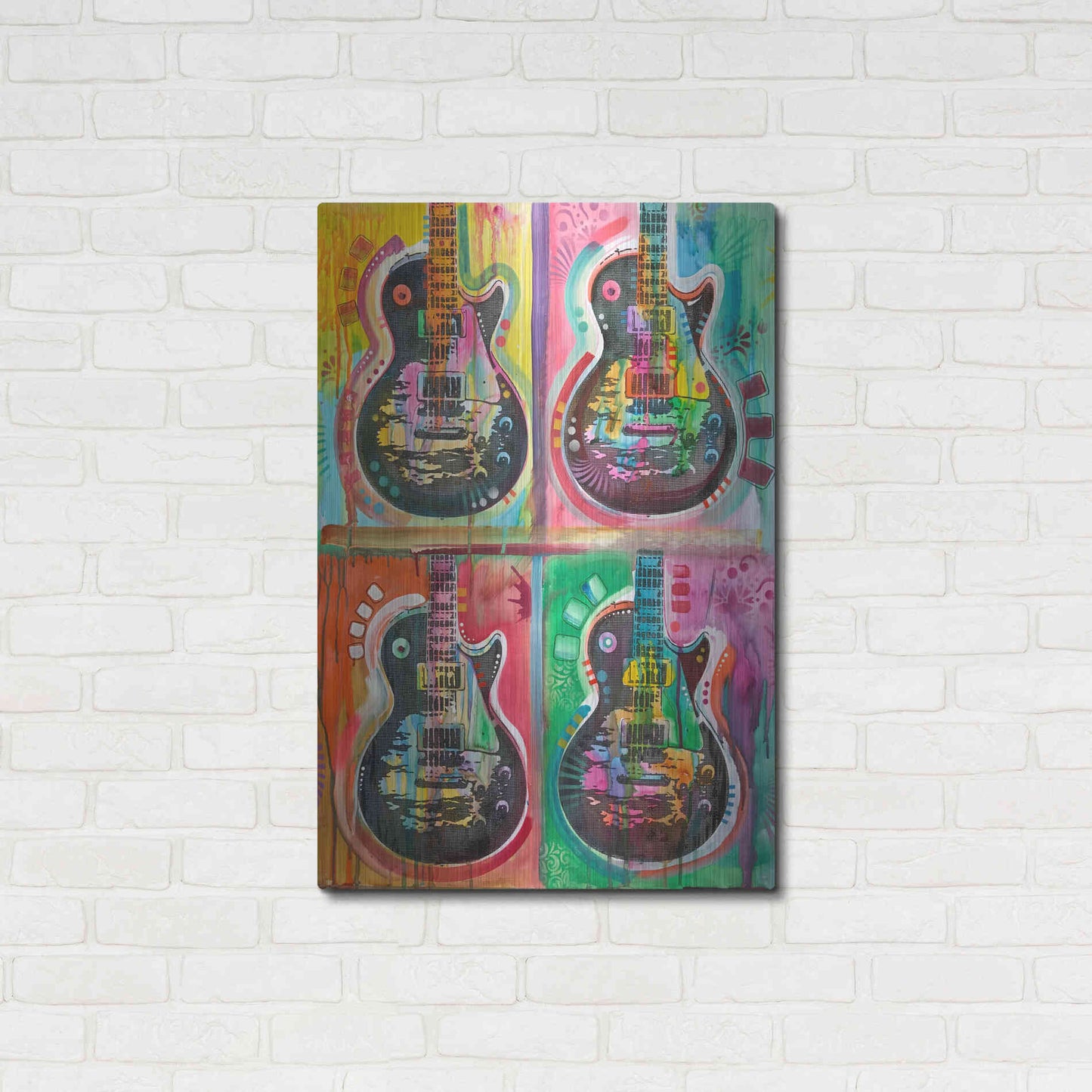 Luxe Metal Art 'Les Paul 4UP' by Dean Russo, Metal Wall Art,24x36