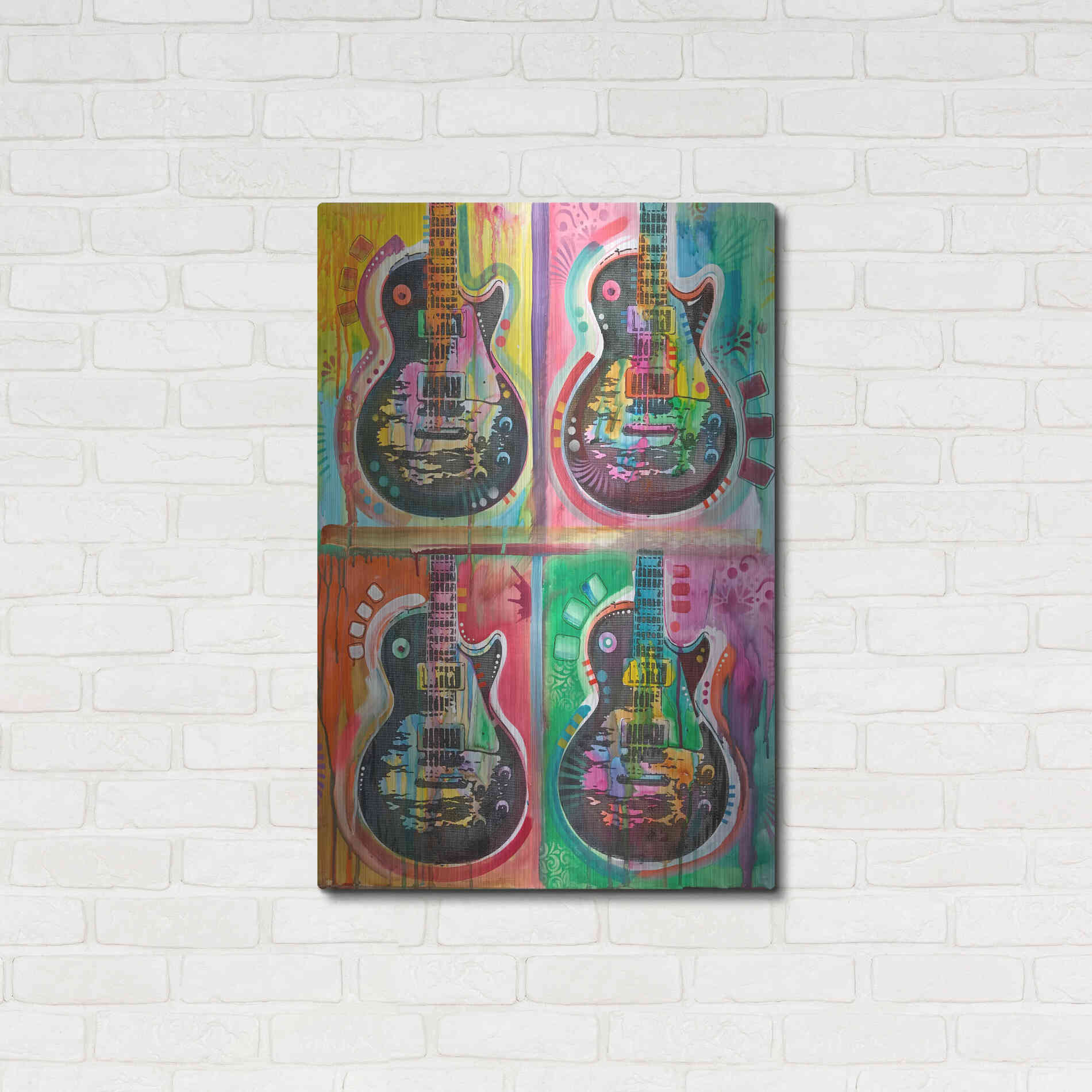 Luxe Metal Art 'Les Paul 4UP' by Dean Russo, Metal Wall Art,24x36