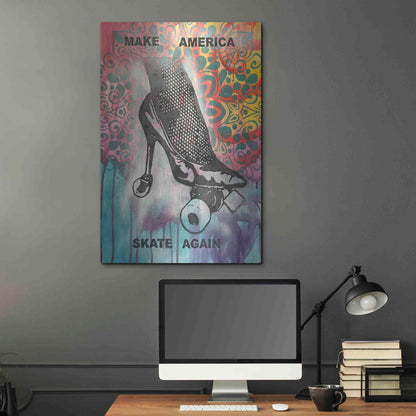 Luxe Metal Art 'Make America Skate Again' by Dean Russo, Metal Wall Art,24x36