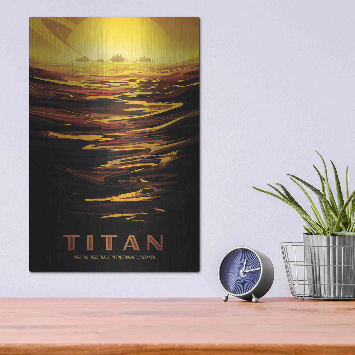 Luxe Metal Art 'Visions of the Future: Titan,' Metal Wall Art,12x16