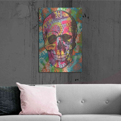 Luxe Metal Art 'Skull 1UP' by Dean Russo, Metal Wall Art,24x36