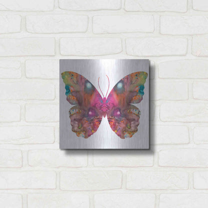 Luxe Metal Art 'Abstract I Butterfly' by Dean Russo, Metal Wall Art,12x12