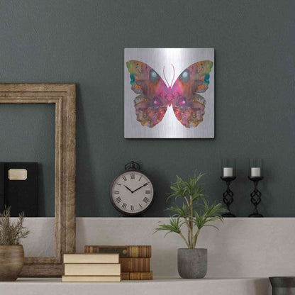 Luxe Metal Art 'Abstract I Butterfly' by Dean Russo, Metal Wall Art,12x12