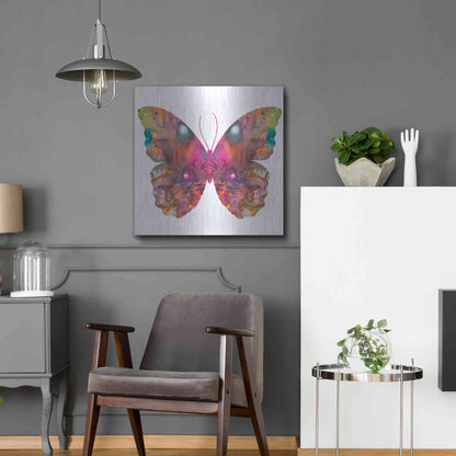 Luxe Metal Art 'Abstract I Butterfly' by Dean Russo, Metal Wall Art,24x24