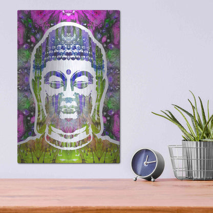 Luxe Metal Art 'Buddha' by Dean Russo, Metal Wall Art,12x16