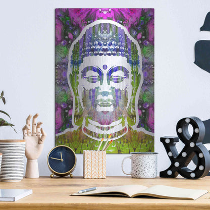 Luxe Metal Art 'Buddha' by Dean Russo, Metal Wall Art,12x16