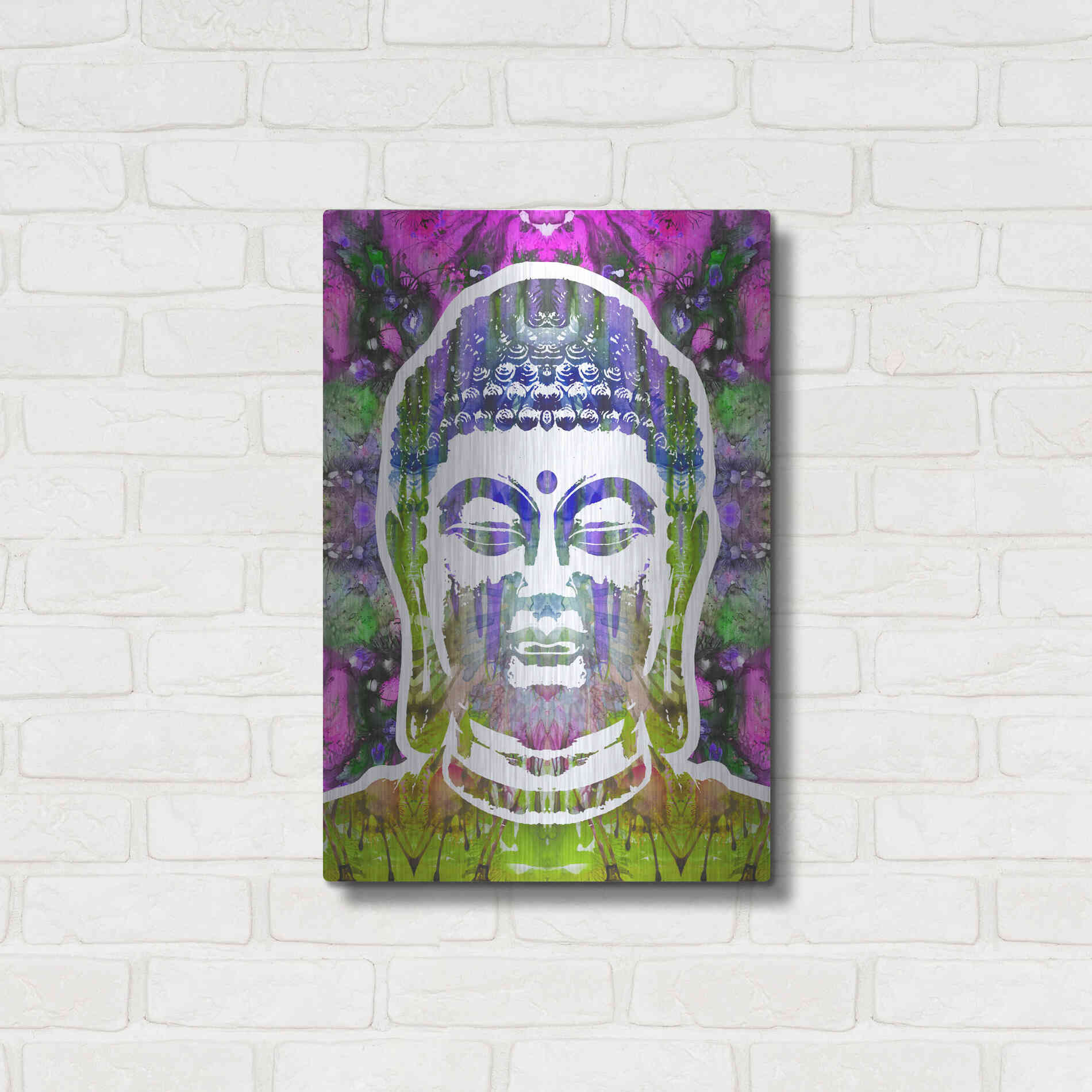 Luxe Metal Art 'Buddha' by Dean Russo, Metal Wall Art,16x24