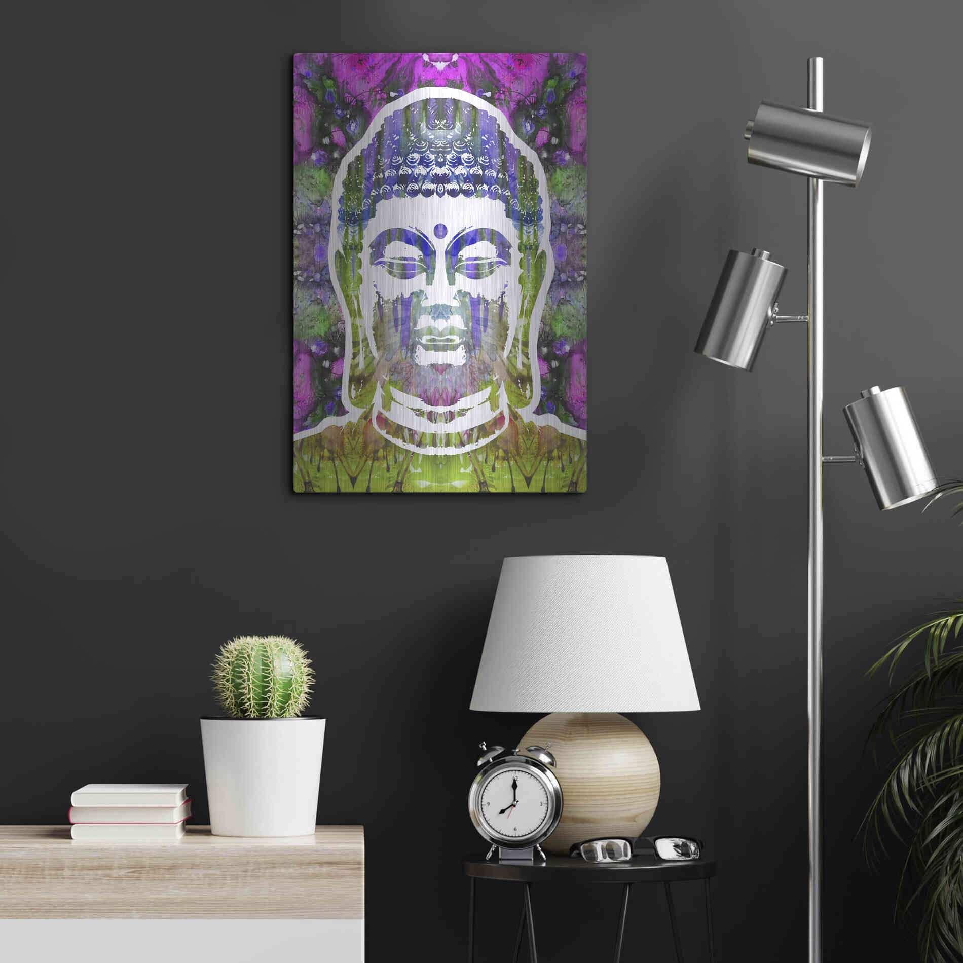 Luxe Metal Art 'Buddha' by Dean Russo, Metal Wall Art,16x24