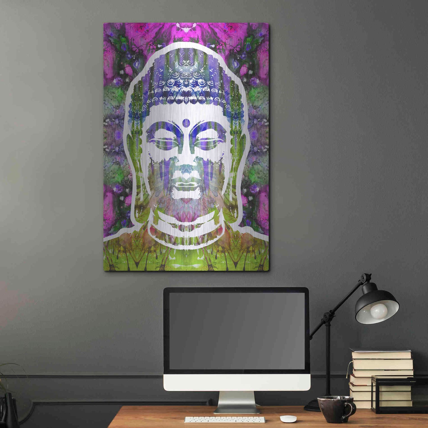 Luxe Metal Art 'Buddha' by Dean Russo, Metal Wall Art,24x36