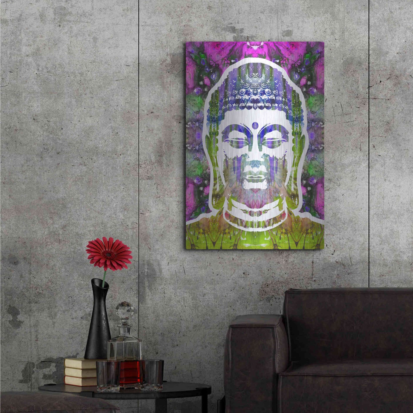 Luxe Metal Art 'Buddha' by Dean Russo, Metal Wall Art,24x36