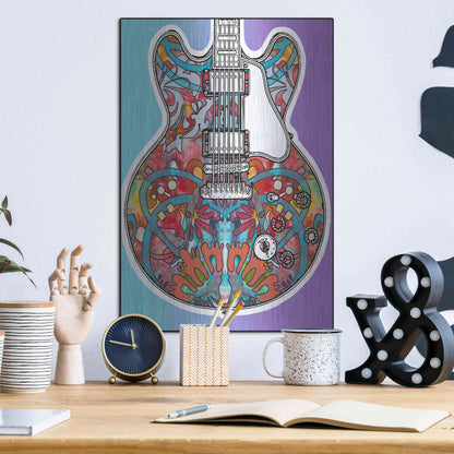 Luxe Metal Art 'Gibson ES-355' by Dean Russo, Metal Wall Art,12x16