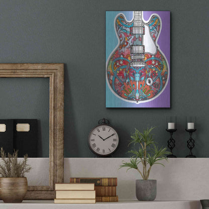 Luxe Metal Art 'Gibson ES-355' by Dean Russo, Metal Wall Art,12x16