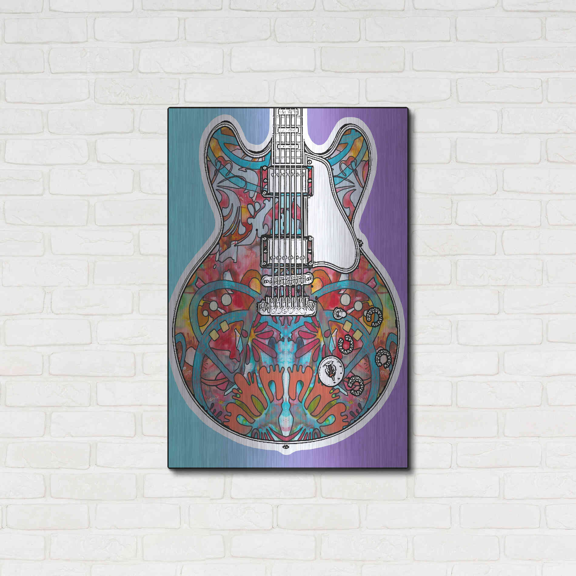 Luxe Metal Art 'Gibson ES-355' by Dean Russo, Metal Wall Art,24x36