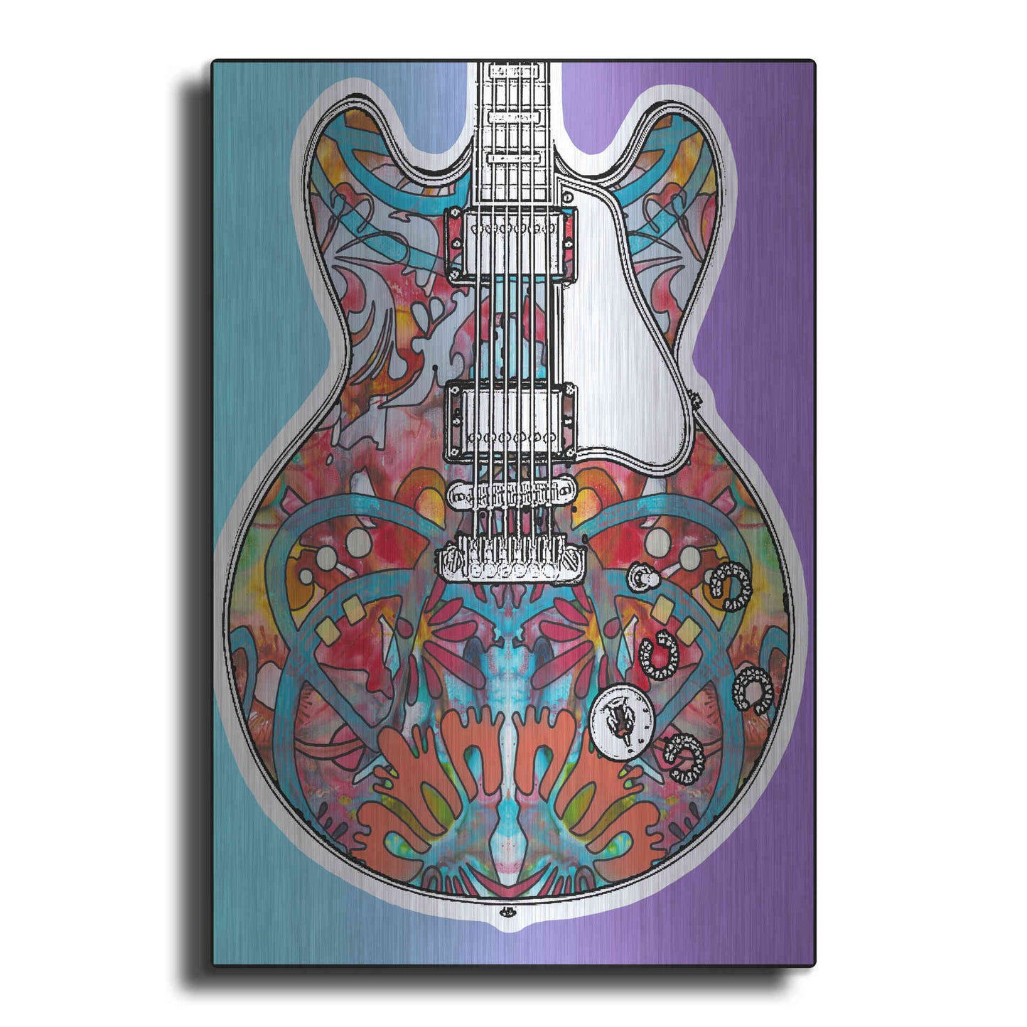 Luxe Metal Art 'Gibson ES-355' by Dean Russo, Metal Wall Art