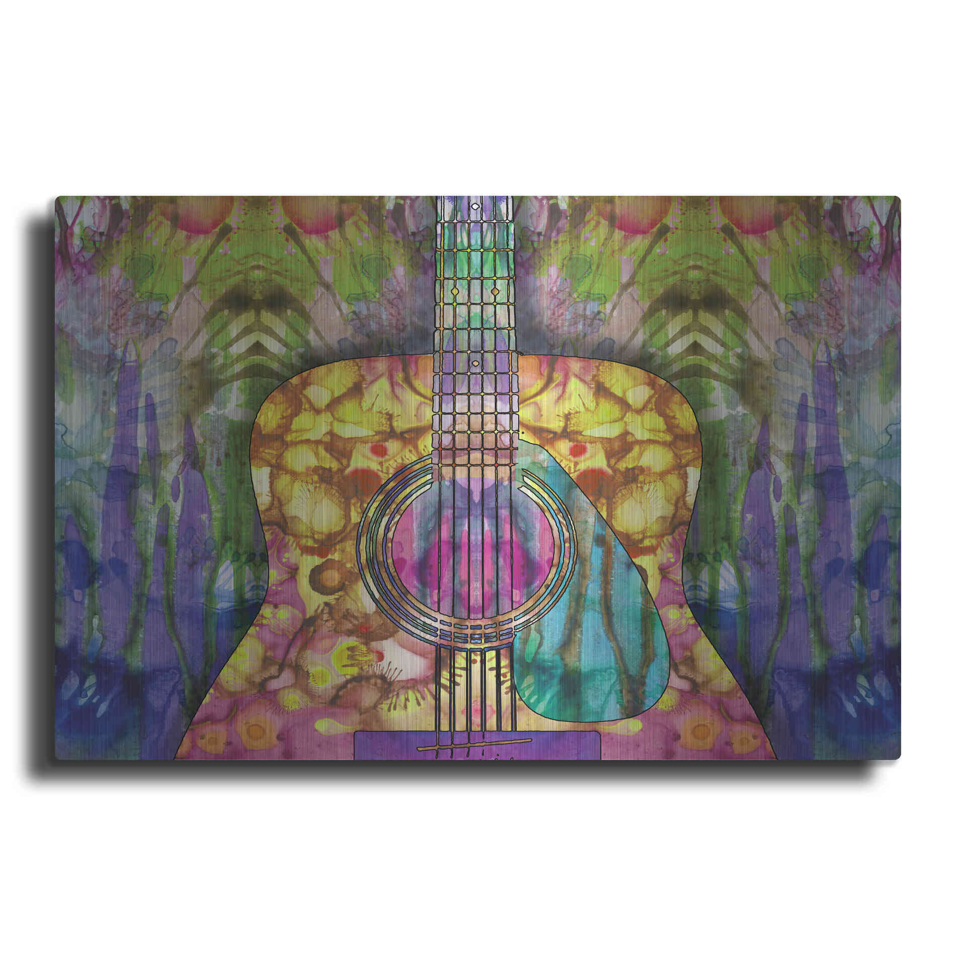 Luxe Metal Art 'Guitar 2' by Dean Russo, Metal Wall Art