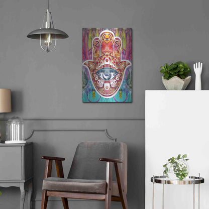 Luxe Metal Art 'Hamsa' by Dean Russo, Metal Wall Art,16x24