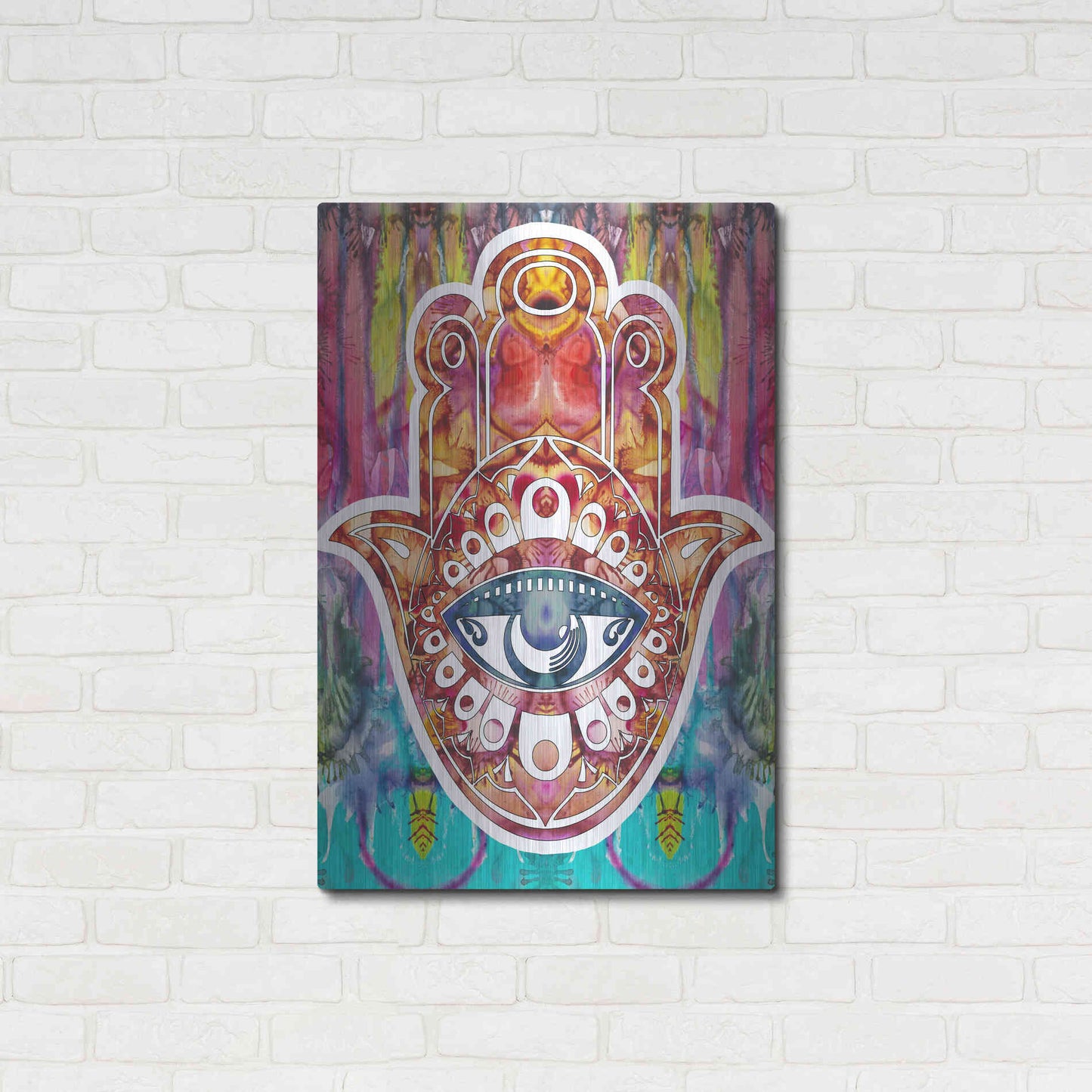 Luxe Metal Art 'Hamsa' by Dean Russo, Metal Wall Art,24x36