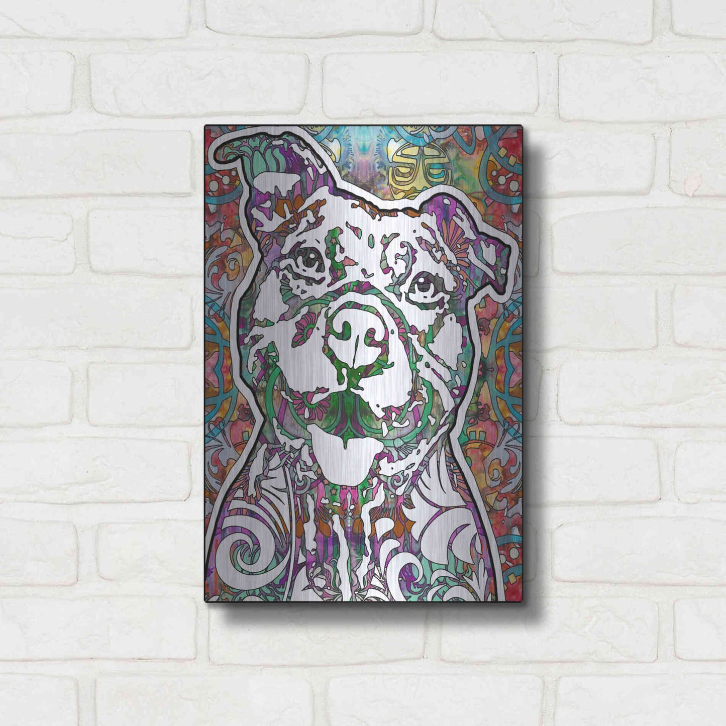 Luxe Metal Art 'Happy Pit' by Dean Russo, Metal Wall Art,12x16