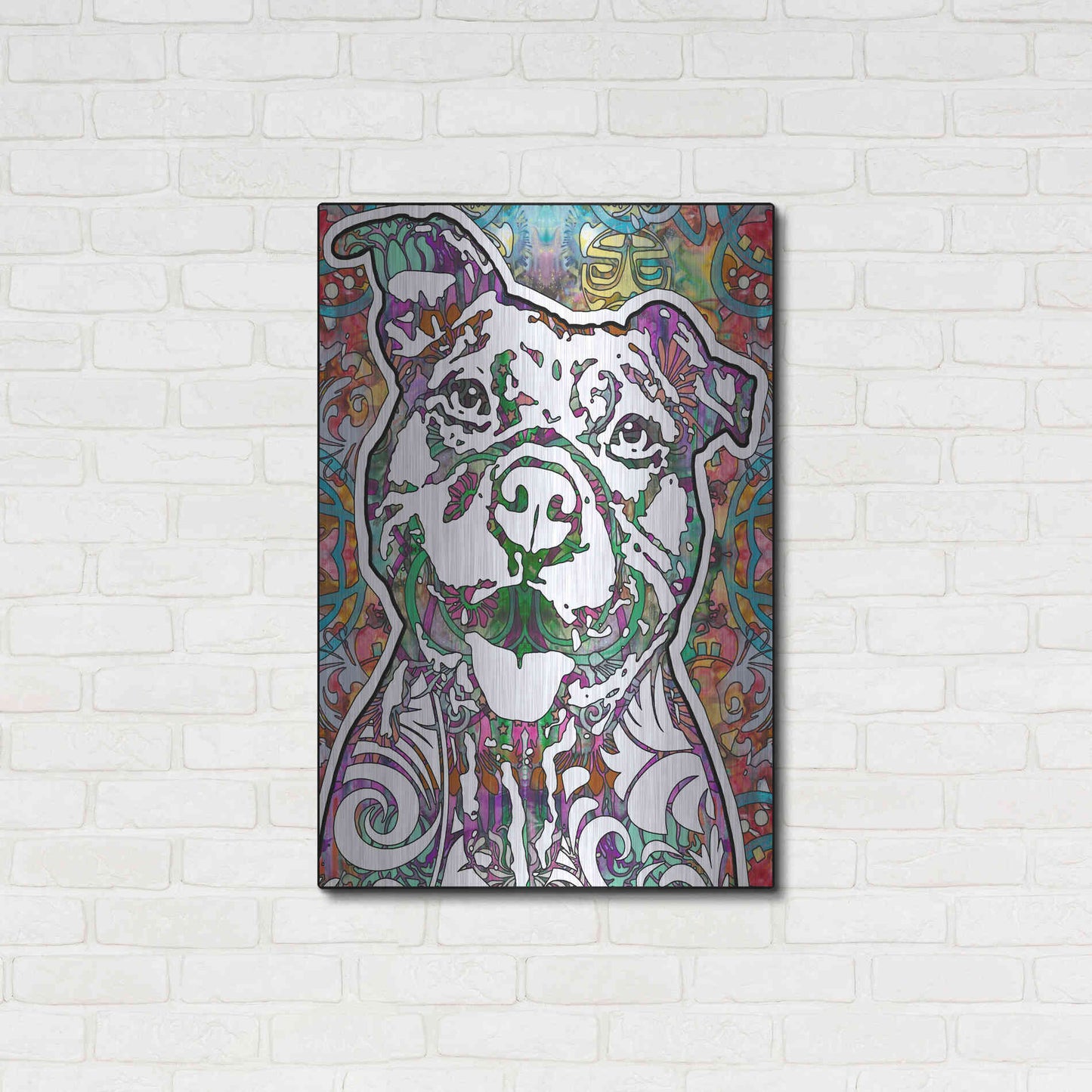 Luxe Metal Art 'Happy Pit' by Dean Russo, Metal Wall Art,24x36