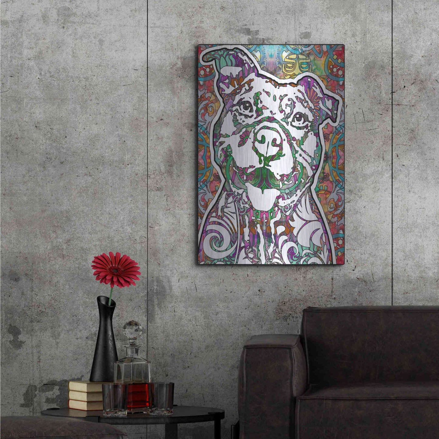 Luxe Metal Art 'Happy Pit' by Dean Russo, Metal Wall Art,24x36