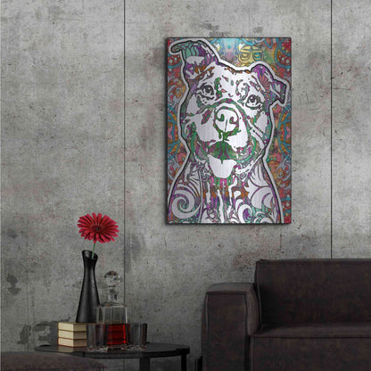 Luxe Metal Art 'Happy Pit' by Dean Russo, Metal Wall Art,24x36