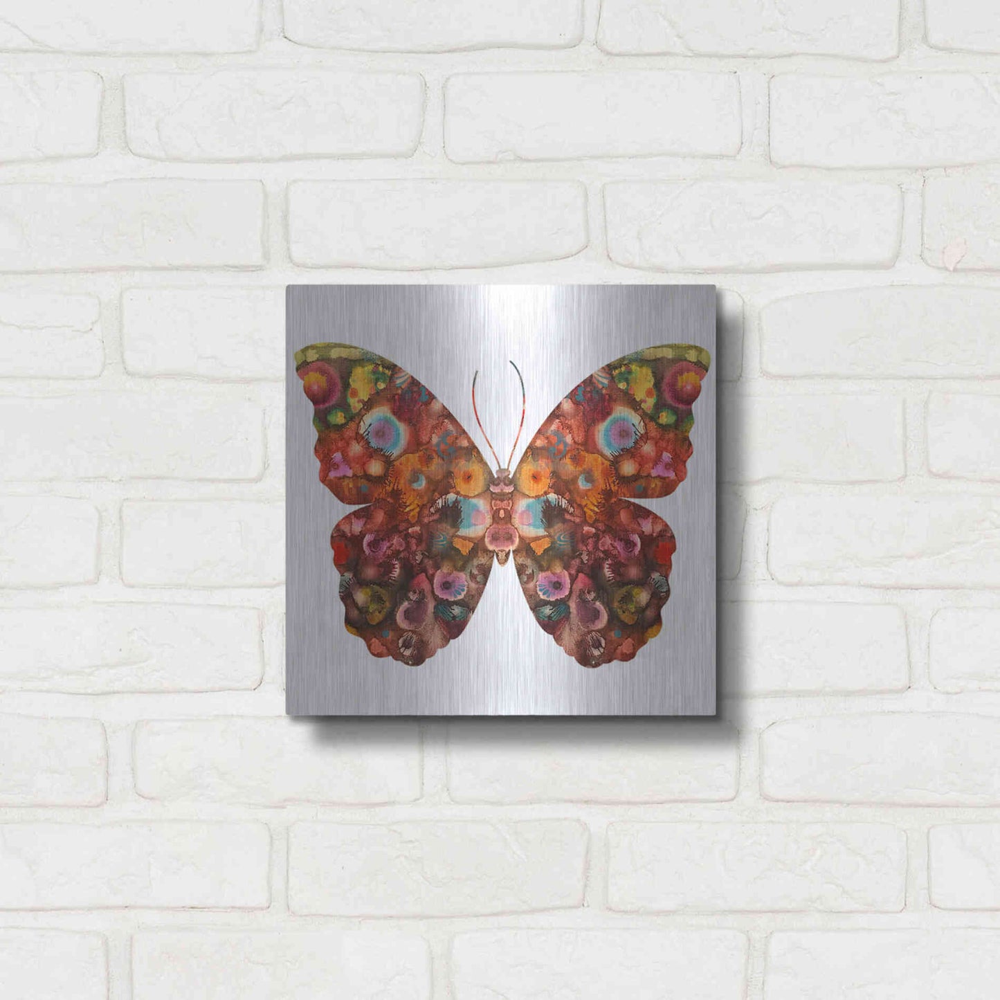 Luxe Metal Art 'Kamasi Butterfly' by Dean Russo, Metal Wall Art,12x12