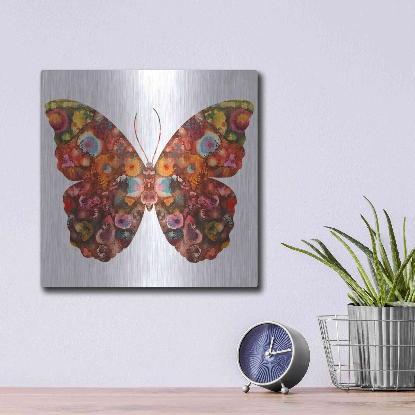 Luxe Metal Art 'Kamasi Butterfly' by Dean Russo, Metal Wall Art,12x12