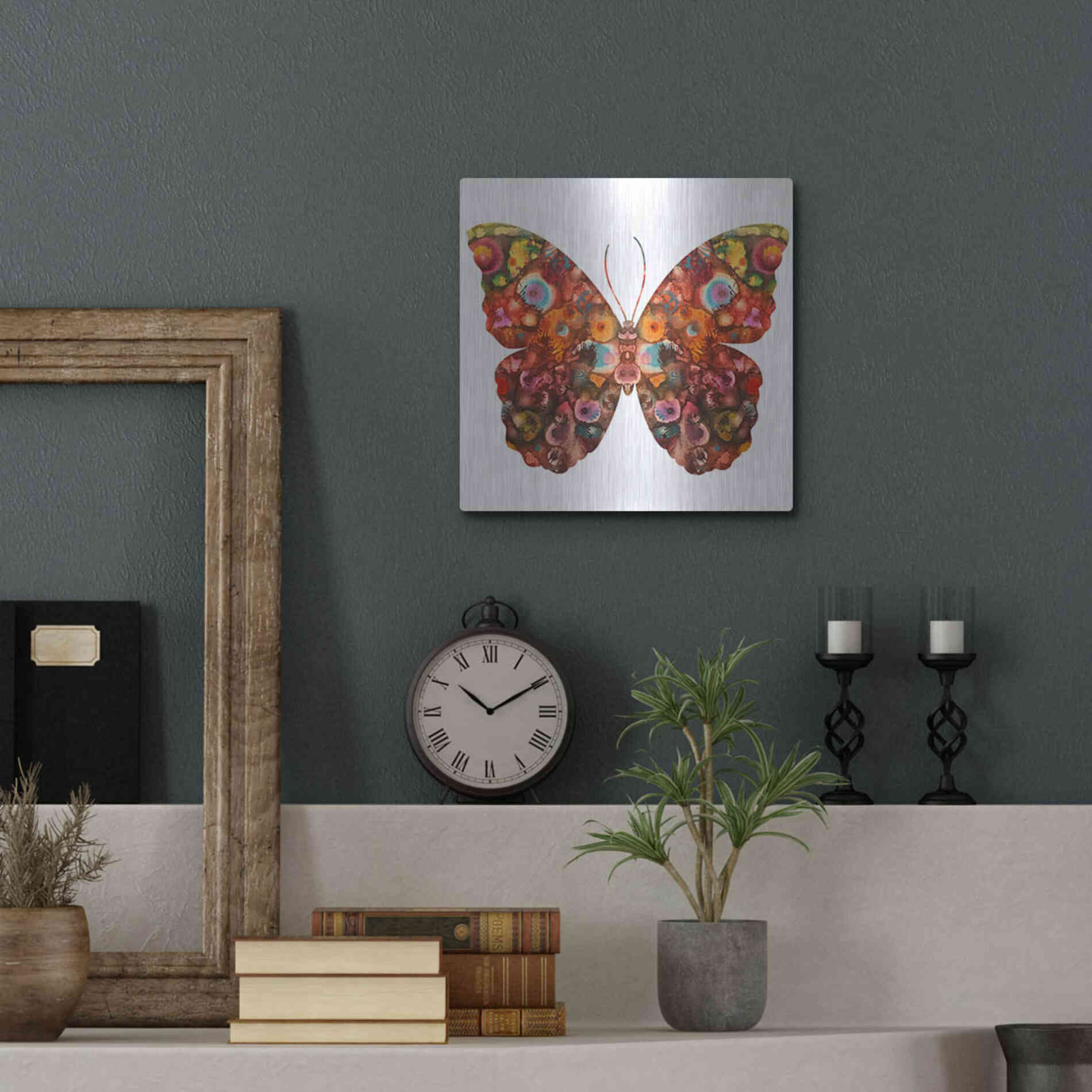 Luxe Metal Art 'Kamasi Butterfly' by Dean Russo, Metal Wall Art,12x12