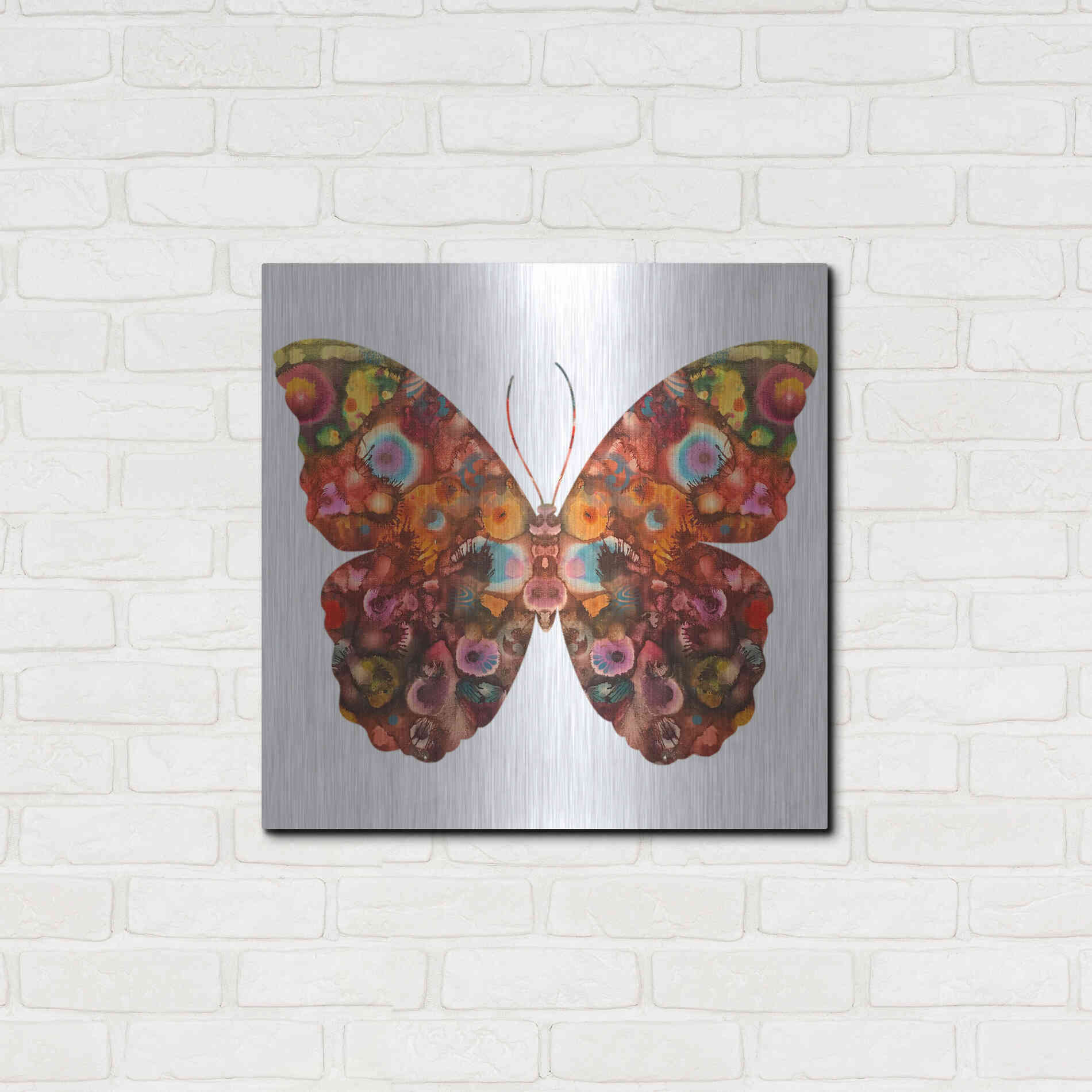 Luxe Metal Art 'Kamasi Butterfly' by Dean Russo, Metal Wall Art,24x24