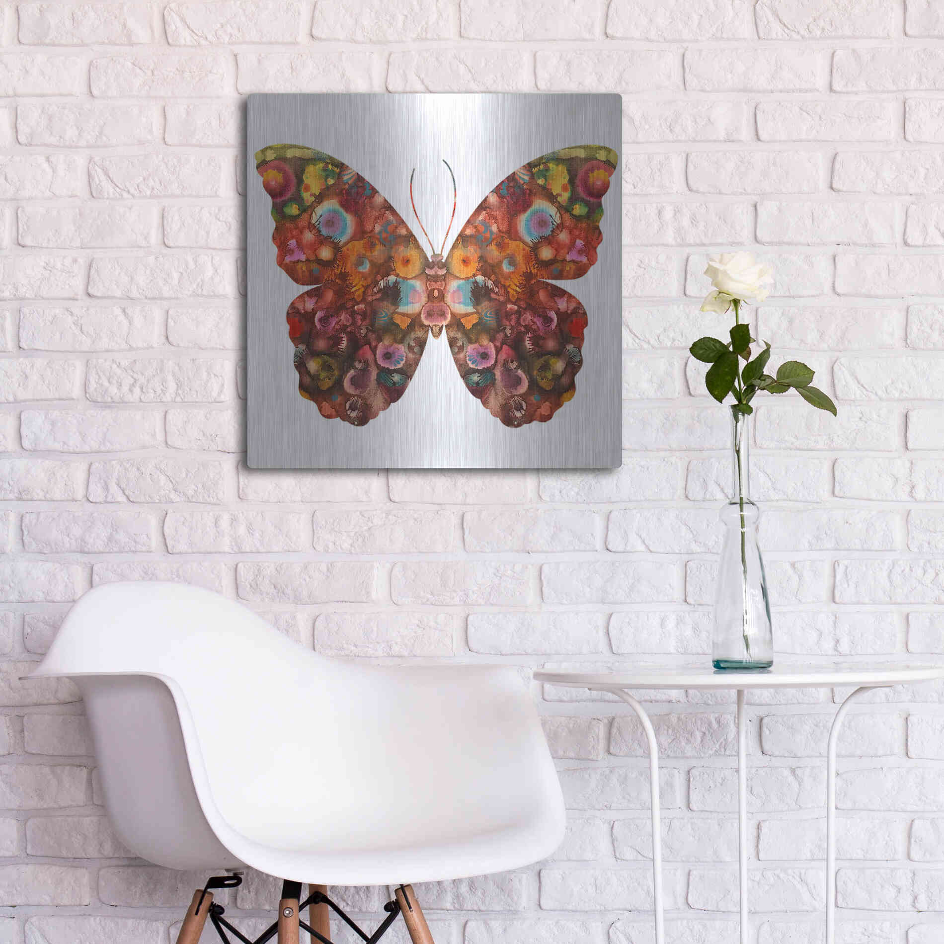 Luxe Metal Art 'Kamasi Butterfly' by Dean Russo, Metal Wall Art,24x24