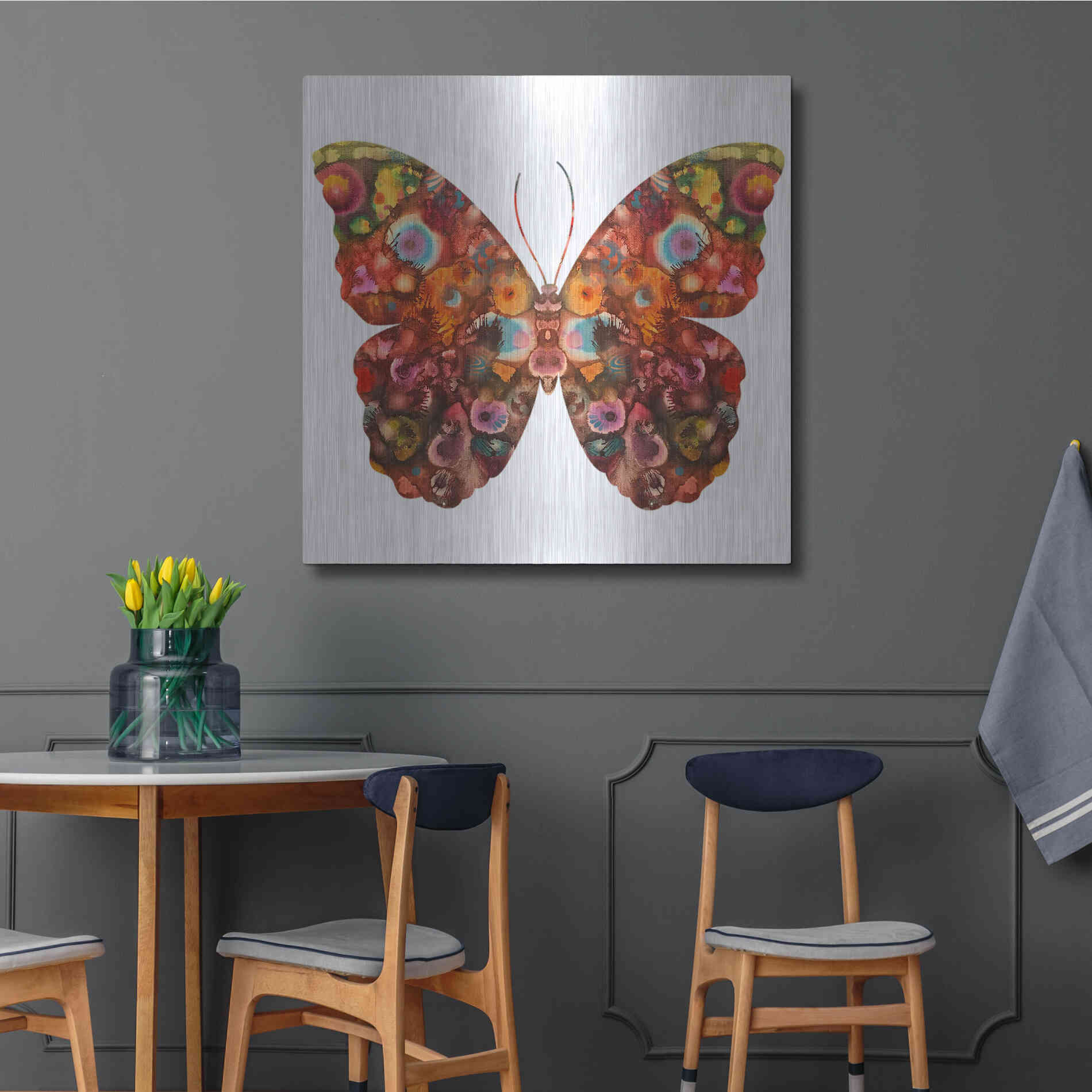 Luxe Metal Art 'Kamasi Butterfly' by Dean Russo, Metal Wall Art,36x36