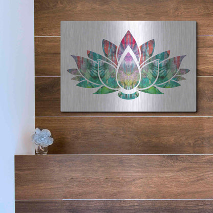 Luxe Metal Art 'Lotus' by Dean Russo, Metal Wall Art,16x12