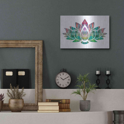 Luxe Metal Art 'Lotus' by Dean Russo, Metal Wall Art,16x12