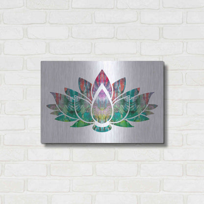 Luxe Metal Art 'Lotus' by Dean Russo, Metal Wall Art,24x16