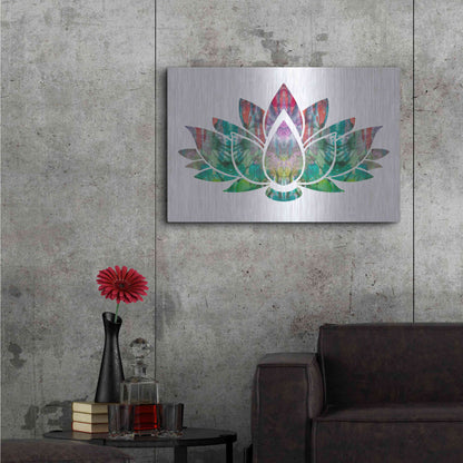 Luxe Metal Art 'Lotus' by Dean Russo, Metal Wall Art,36x24