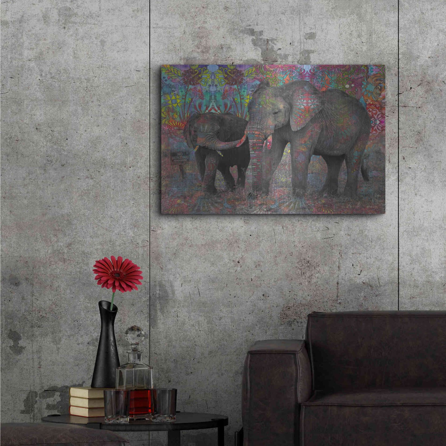 Luxe Metal Art 'No Hunting' by Dean Russo, Metal Wall Art,36x24