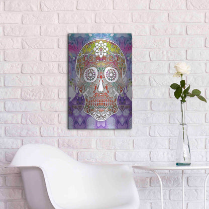 Luxe Metal Art 'Sugar Skull' by Dean Russo, Metal Wall Art,16x24