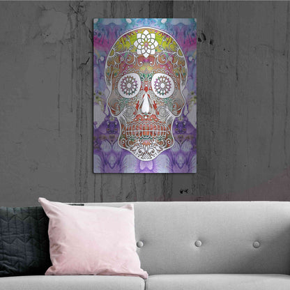 Luxe Metal Art 'Sugar Skull' by Dean Russo, Metal Wall Art,24x36