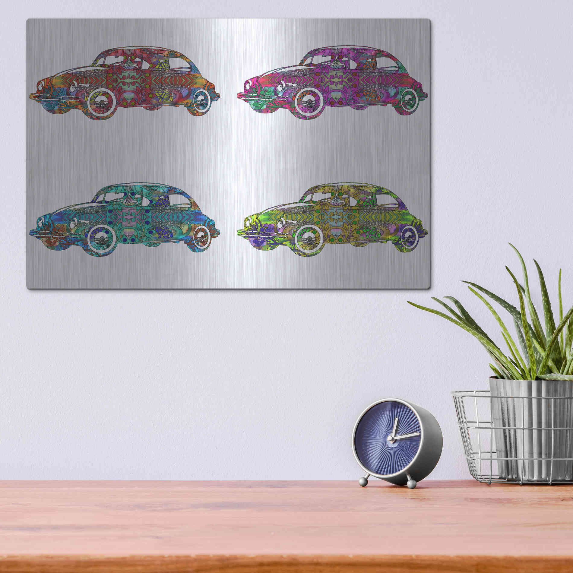 Luxe Metal Art '4 Vw's' by Dean Russo, Metal Wall Art,16x12