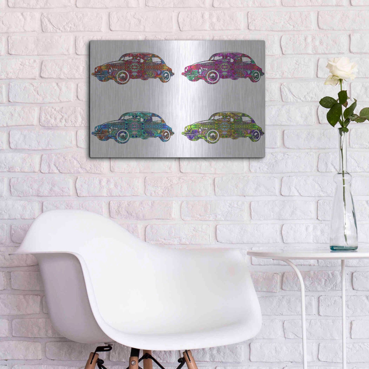 Luxe Metal Art '4 Vw's' by Dean Russo, Metal Wall Art,24x16