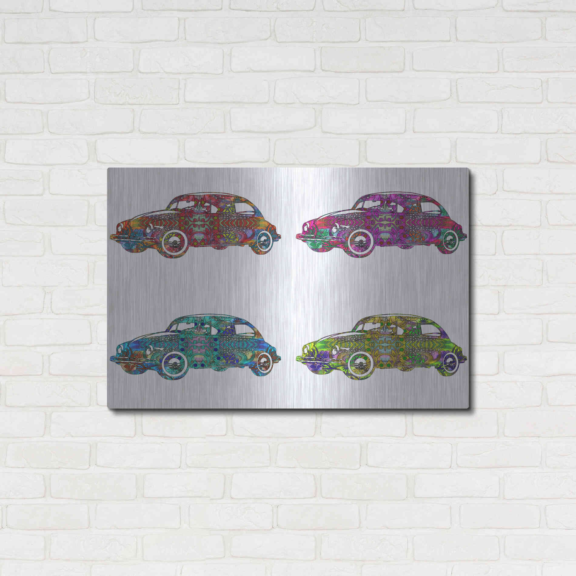 Luxe Metal Art '4 Vw's' by Dean Russo, Metal Wall Art,36x24