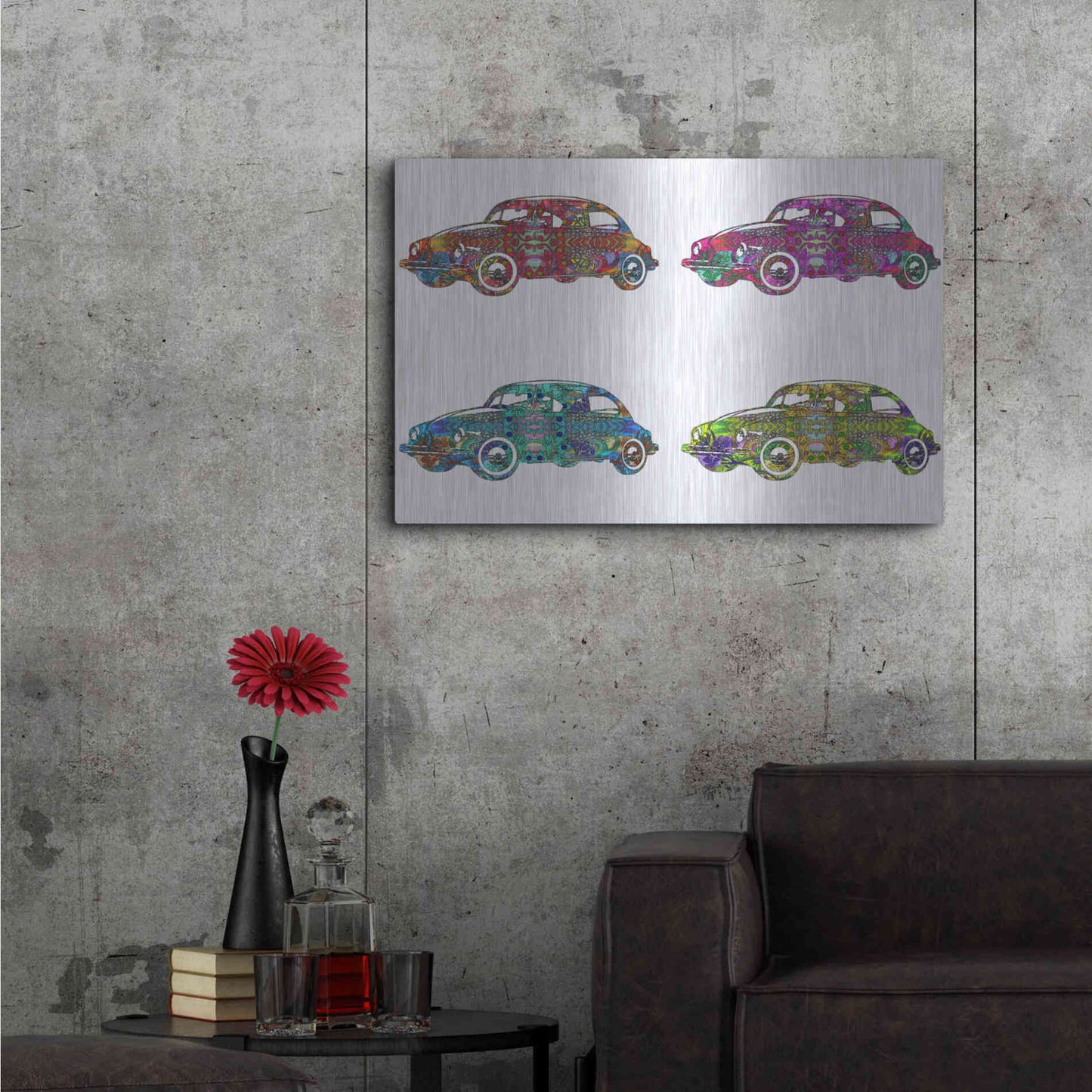 Luxe Metal Art '4 Vw's' by Dean Russo, Metal Wall Art,36x24