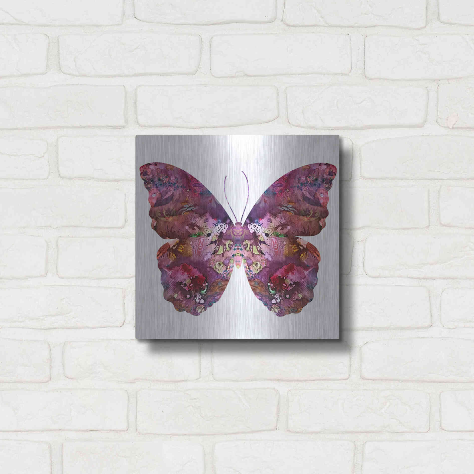 Luxe Metal Art 'Cinematic Butterfly' by Dean Russo, Metal Wall Art,12x12