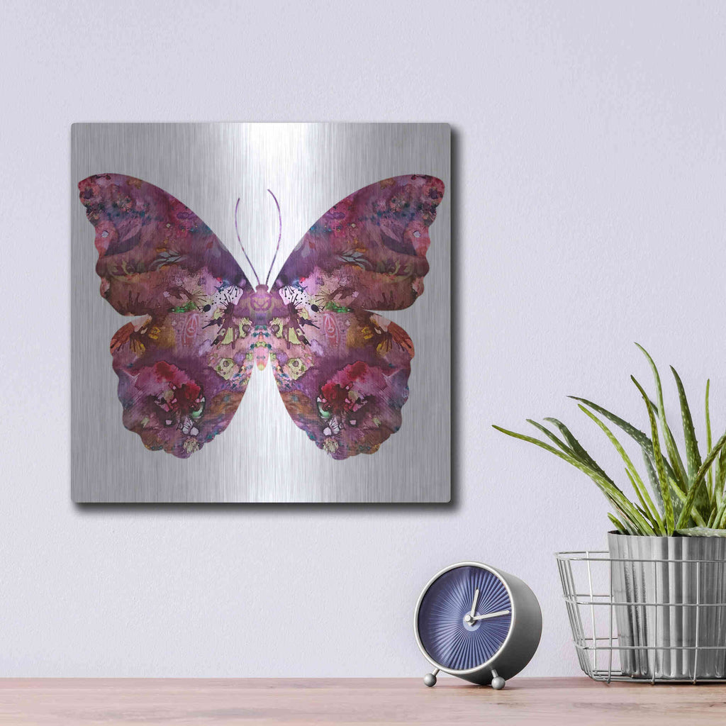 Luxe Metal Art 'Cinematic Butterfly' by Dean Russo, Metal Wall Art,12x12