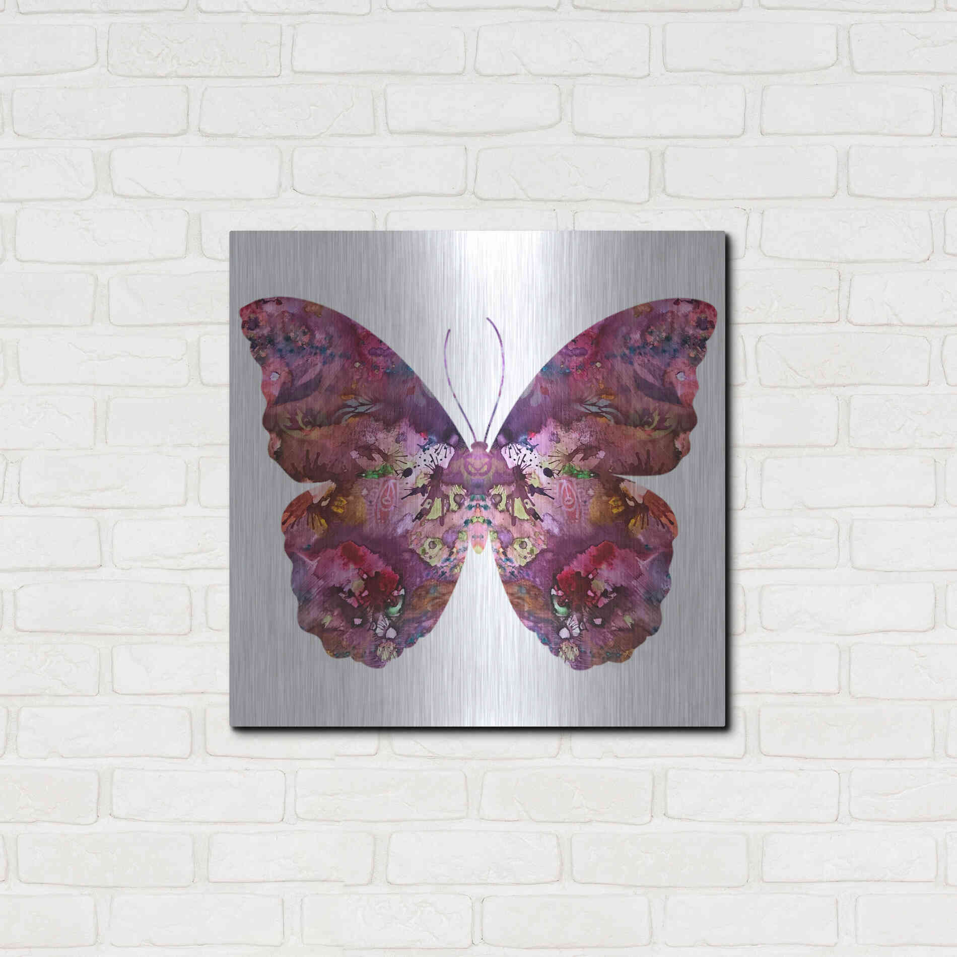 Luxe Metal Art 'Cinematic Butterfly' by Dean Russo, Metal Wall Art,24x24