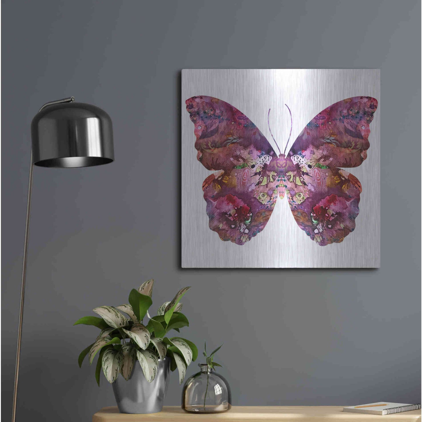 Luxe Metal Art 'Cinematic Butterfly' by Dean Russo, Metal Wall Art,24x24