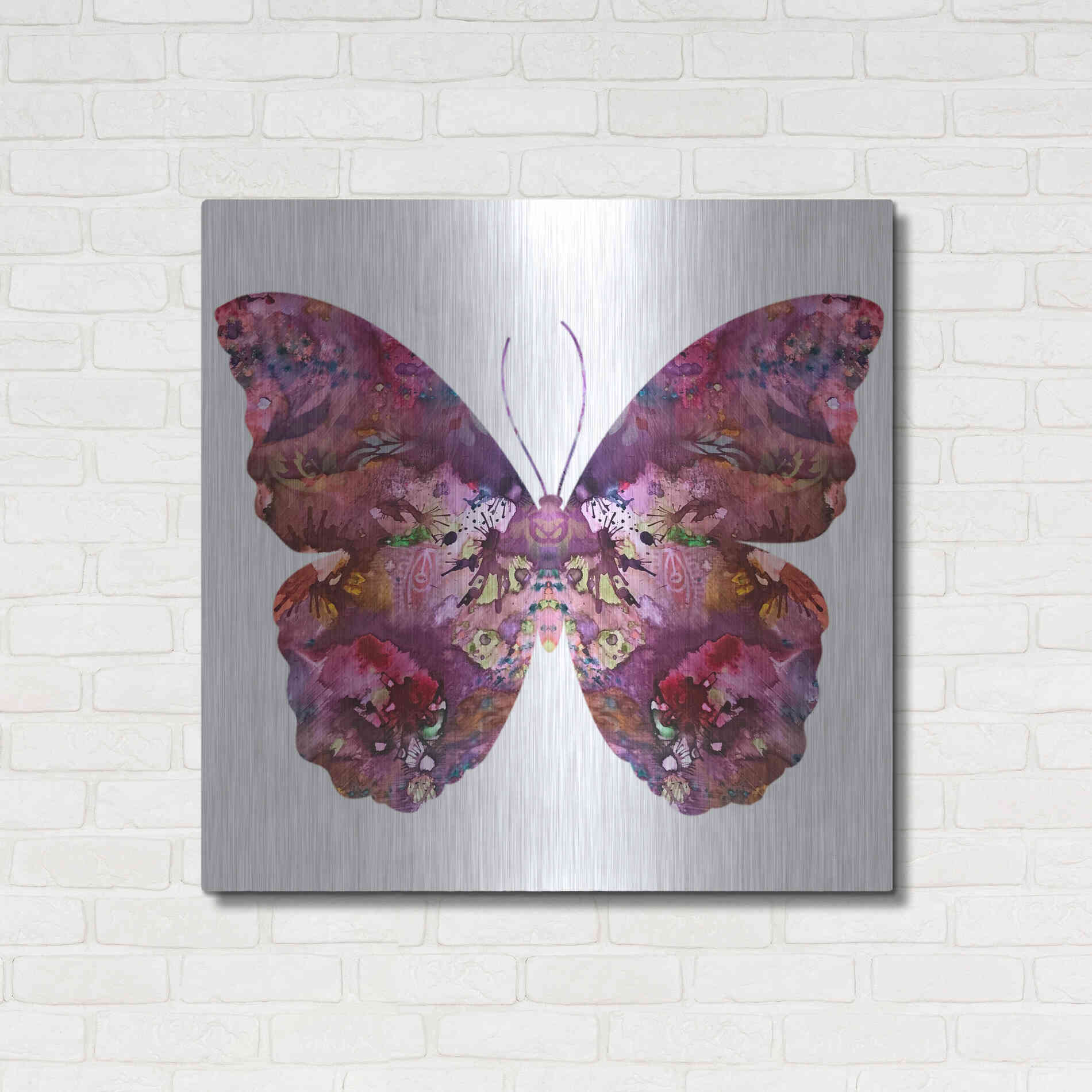Luxe Metal Art 'Cinematic Butterfly' by Dean Russo, Metal Wall Art,36x36