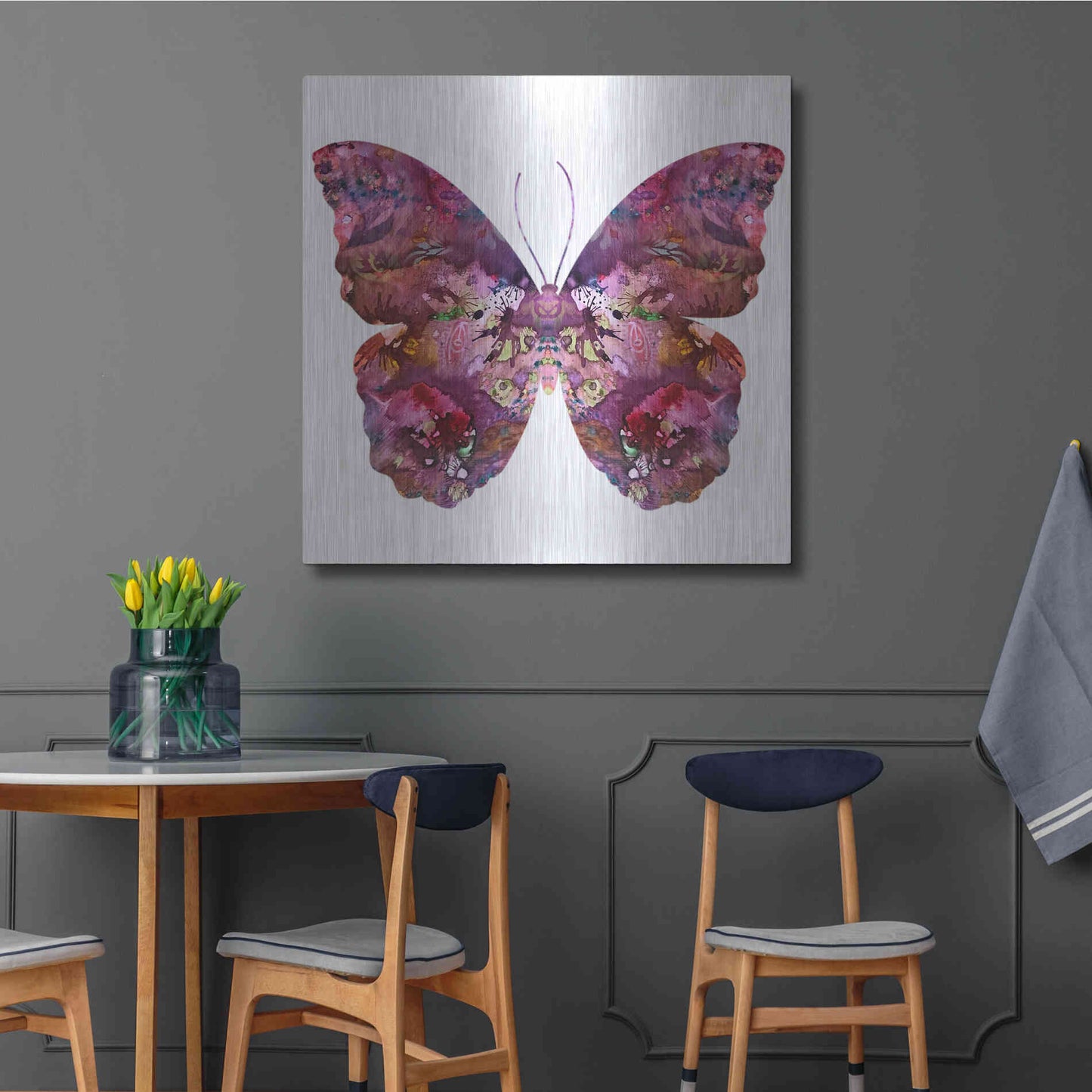 Luxe Metal Art 'Cinematic Butterfly' by Dean Russo, Metal Wall Art,36x36