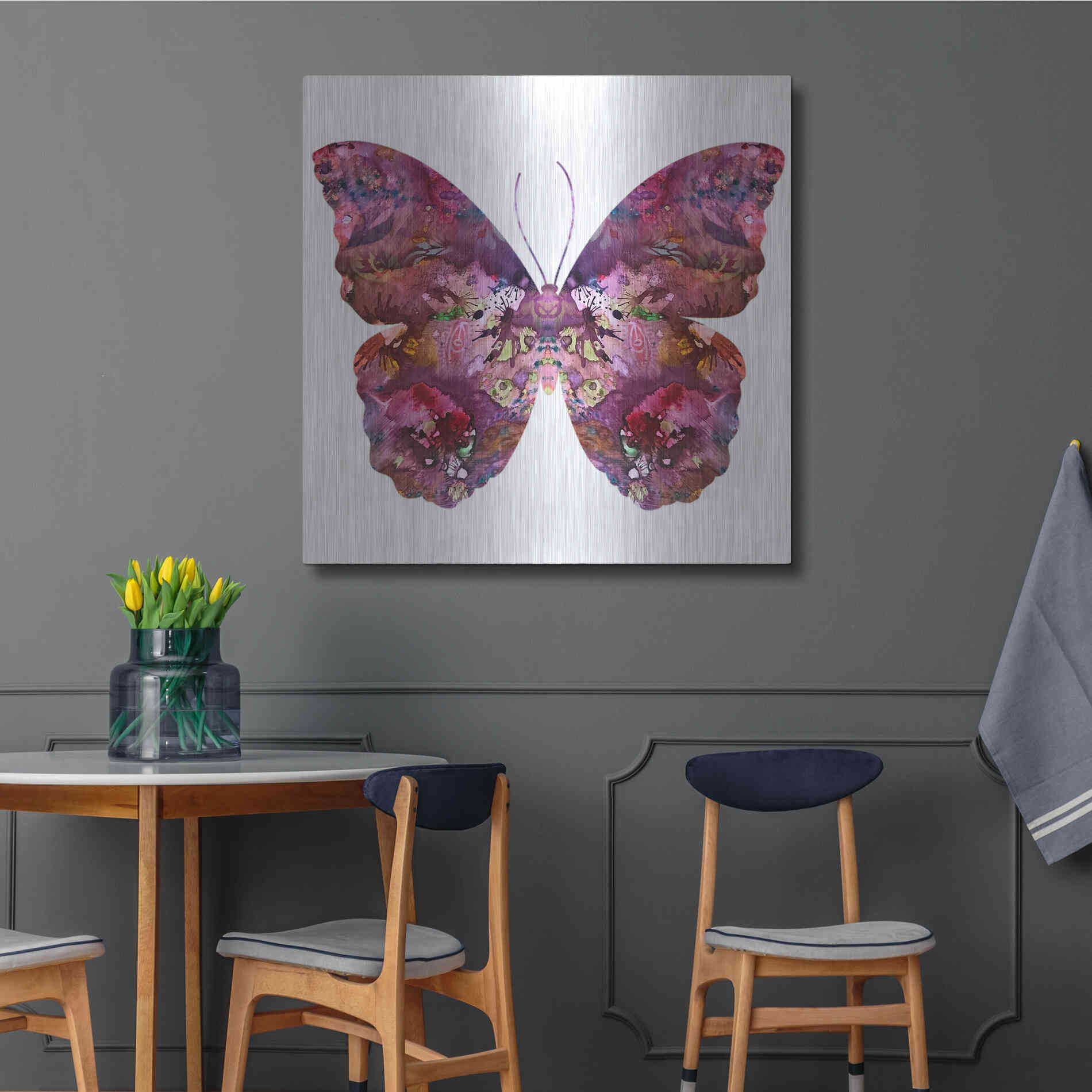 Luxe Metal Art 'Cinematic Butterfly' by Dean Russo, Metal Wall Art,36x36