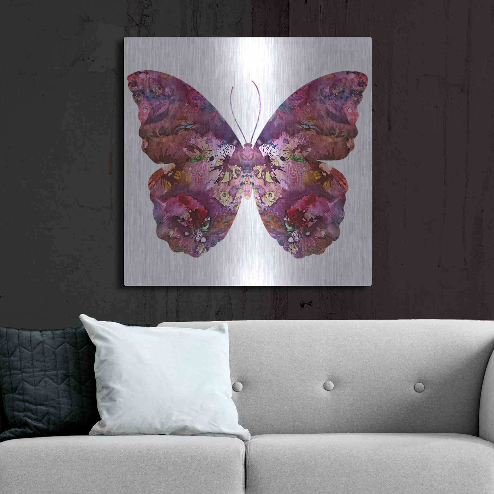 Luxe Metal Art 'Cinematic Butterfly' by Dean Russo, Metal Wall Art,36x36